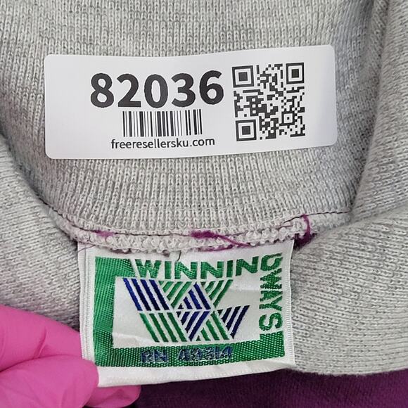 Vintage 90s MOD Blank Sweatshirt XS/S 19x23 Gray Colorblock - Picture 7 of 10